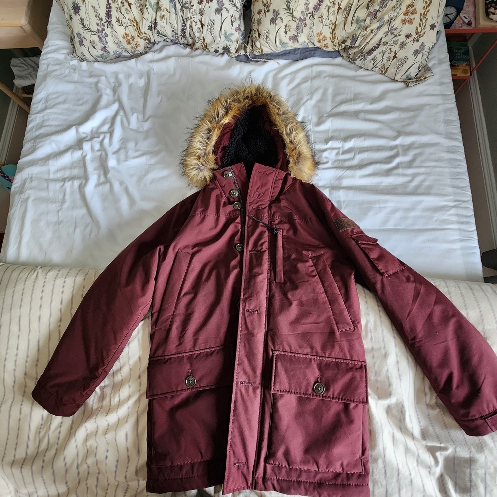 J.Crew Men's Nordic Parka w/ Eco-Friendly PrimaLoft® (S, Dark Wine)
